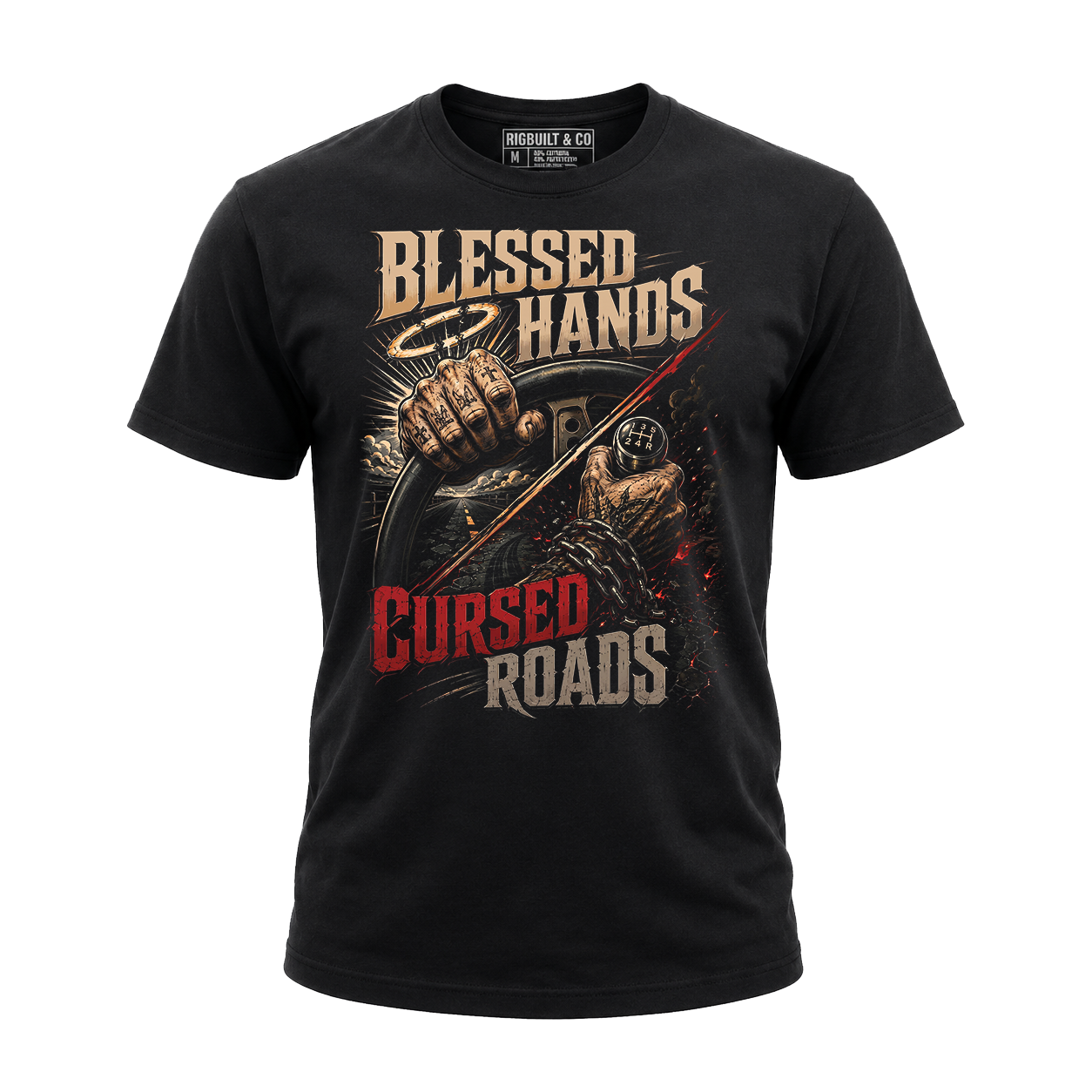 Blessed Hands. Cursed Roads - Tee Front