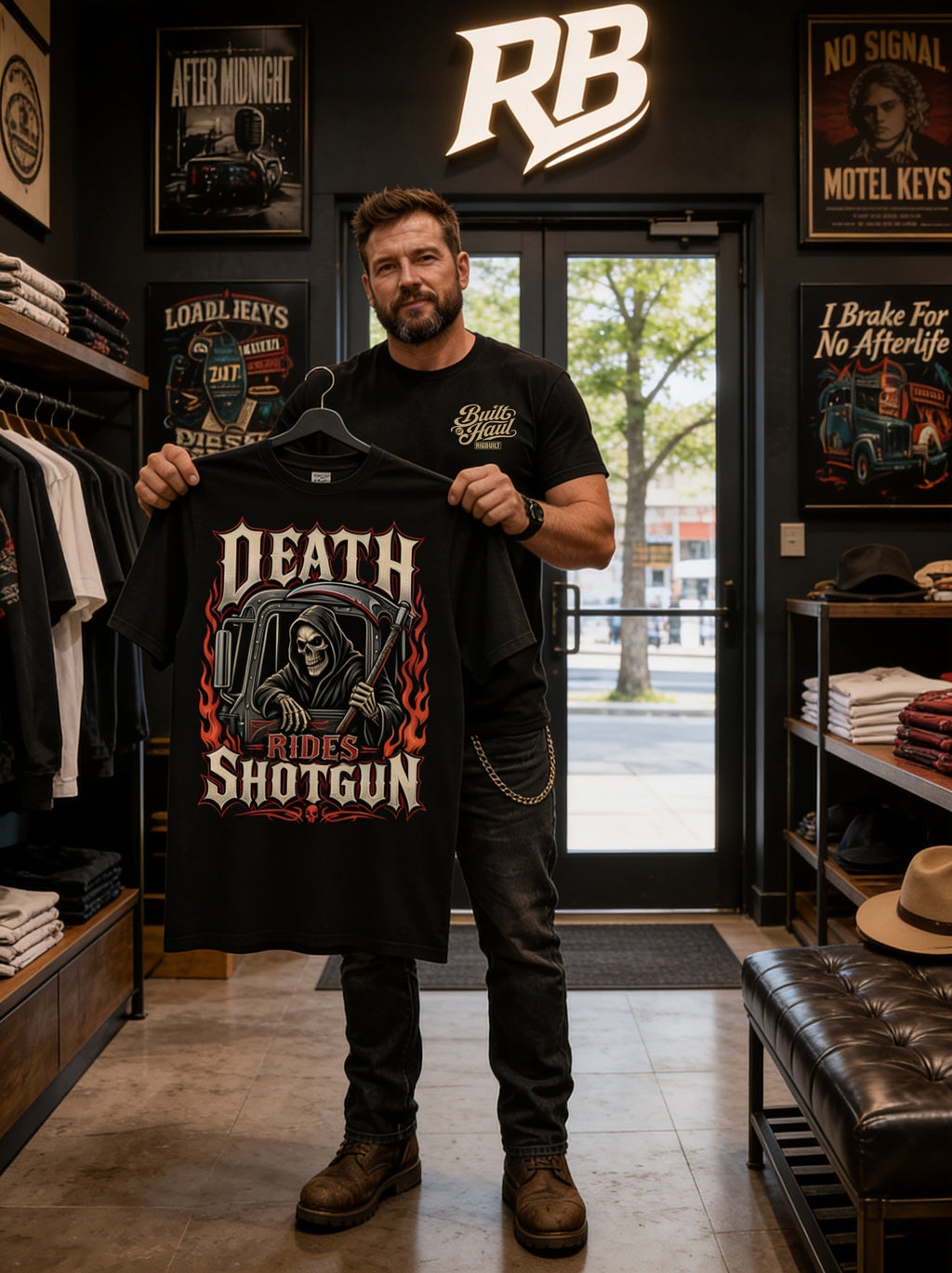Death Rides Shotgun – Tee Front