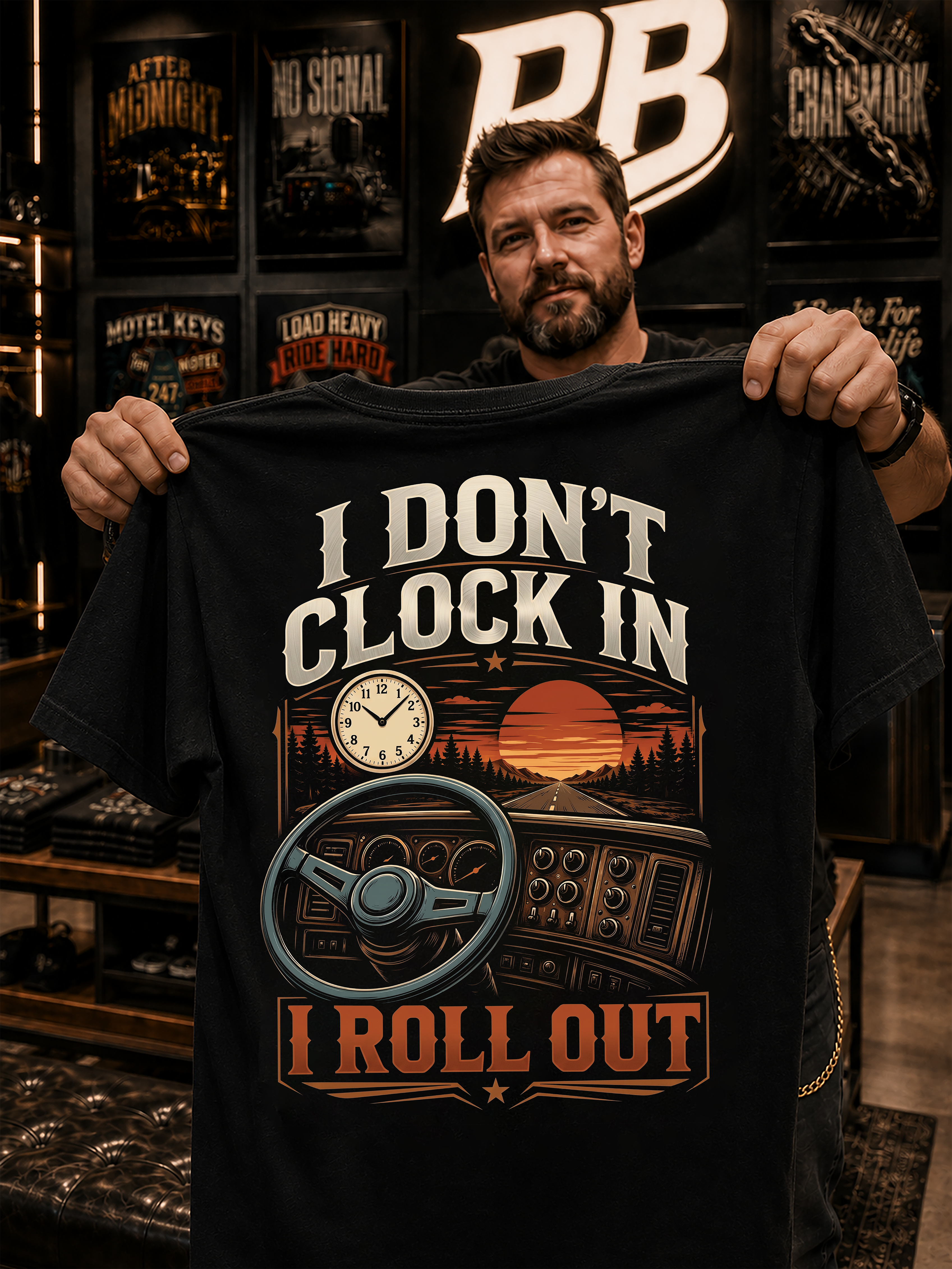 I Don’t Clock In I Roll Out – Tee Back