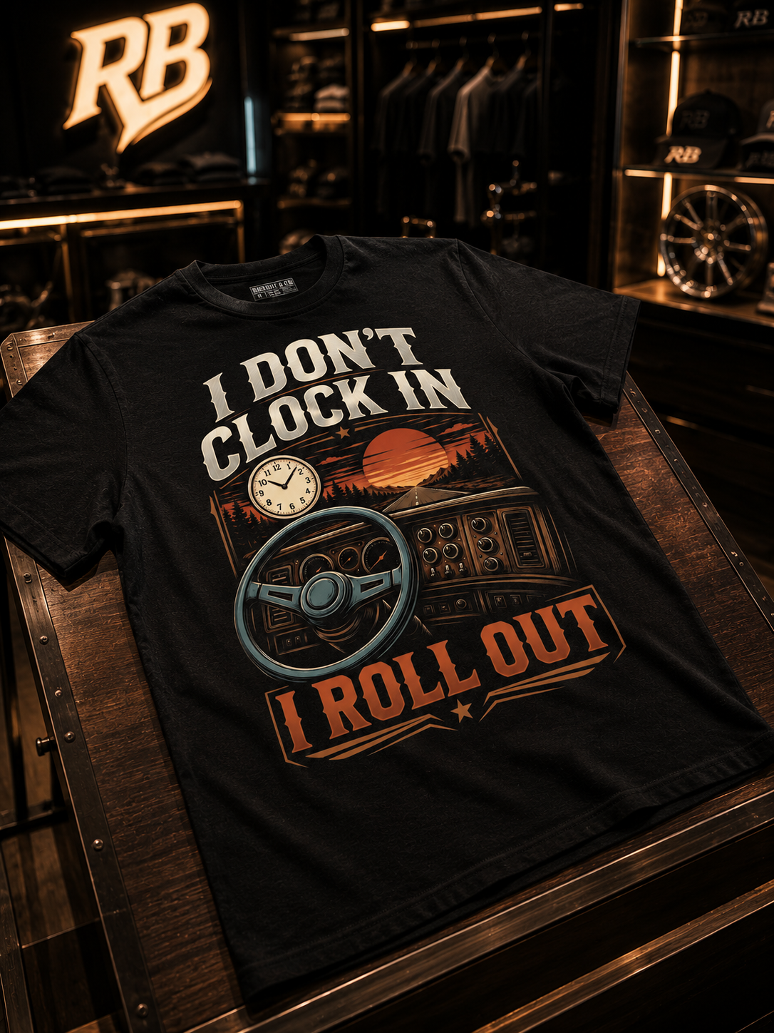 I Don’t Clock In I Roll Out – Tee Front