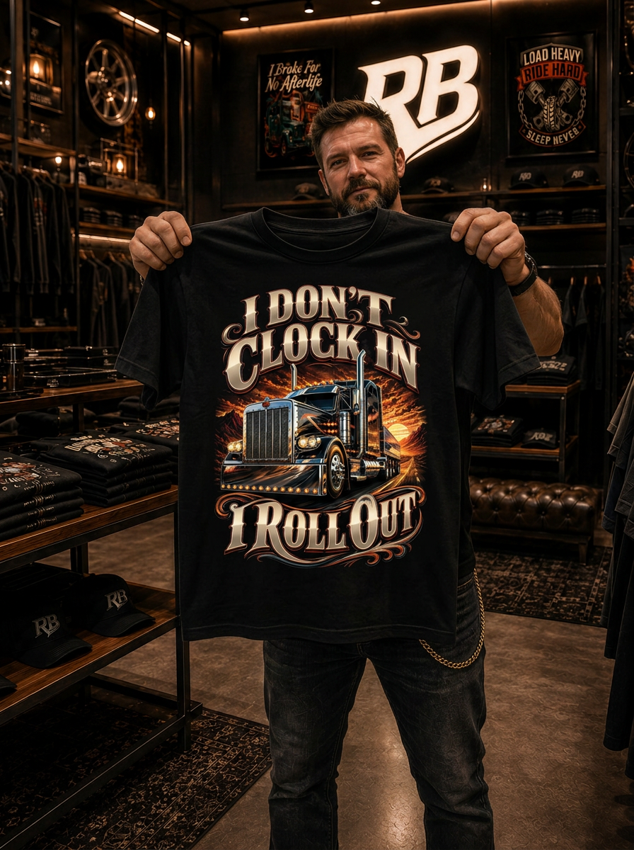 I Don’t Clock In I Roll Out V2 – Tee Front