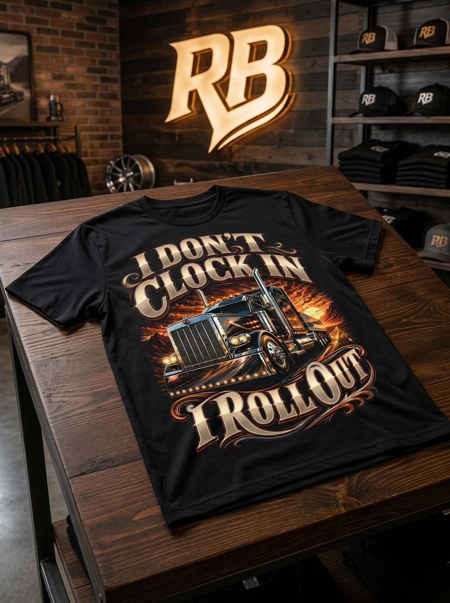 I Don’t Clock In I Roll Out V2 – Tee Front