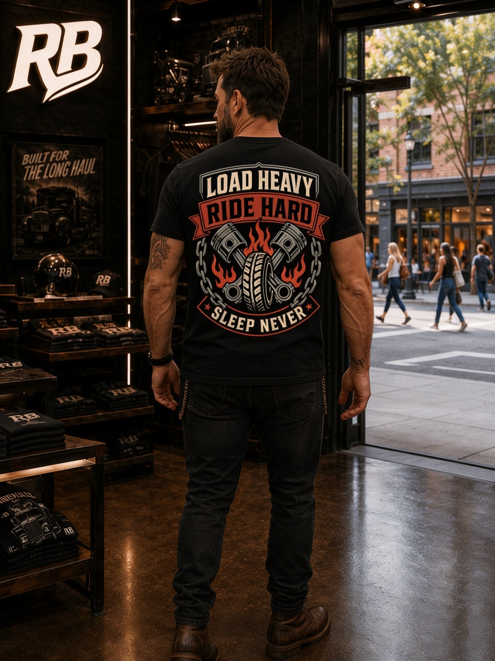 Load Heavy Ride Hard – Tee Back
