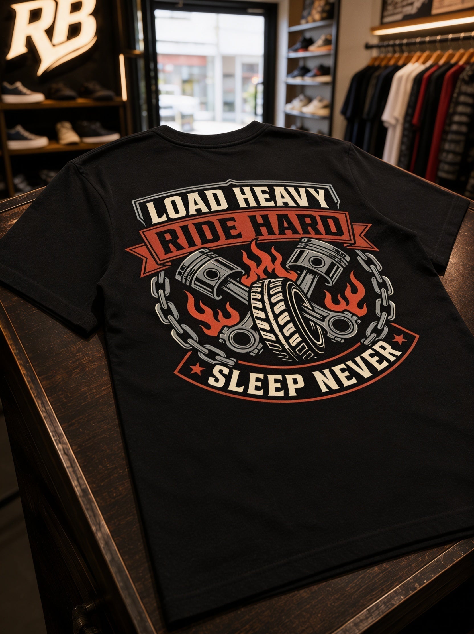 Load Heavy Ride Hard – Tee Back