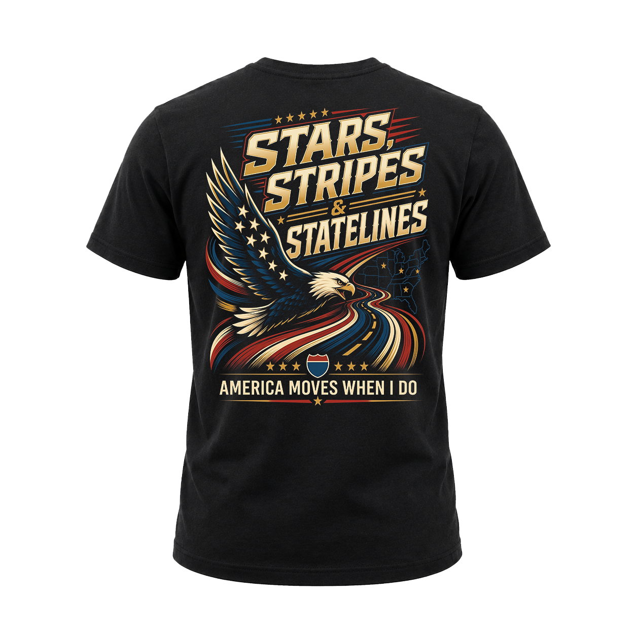 Stars, Stripes & State Lines V2 - Tee Back
