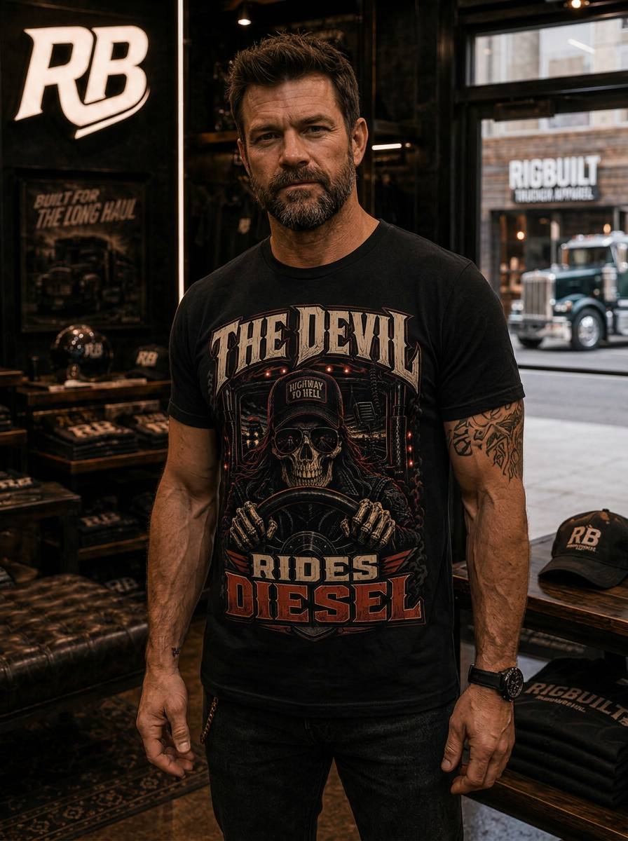 The Devil Rides Diesel - Tee Front