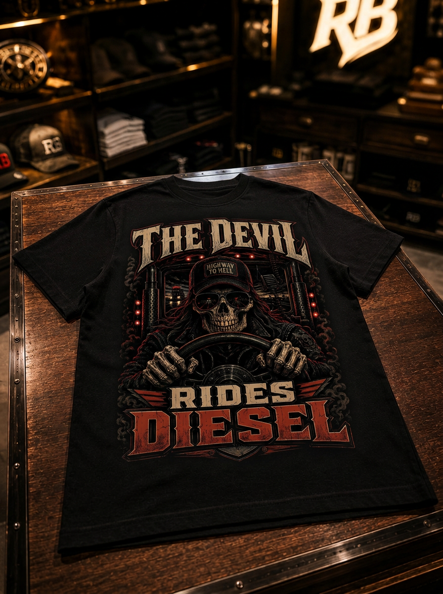 The Devil Rides Diesel - Tee Front