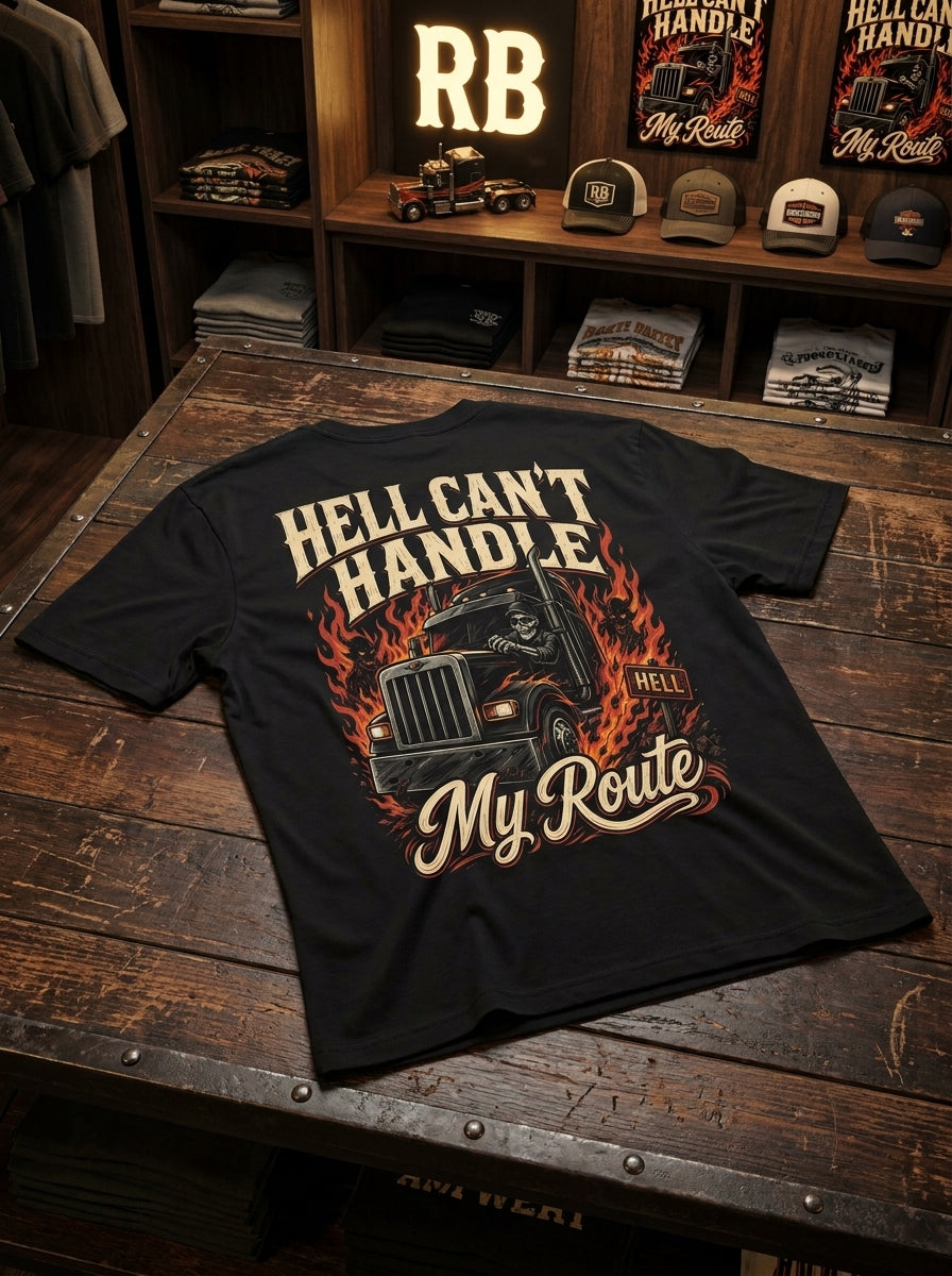 Hell Can’t Handle My Route - Tee Front Back
