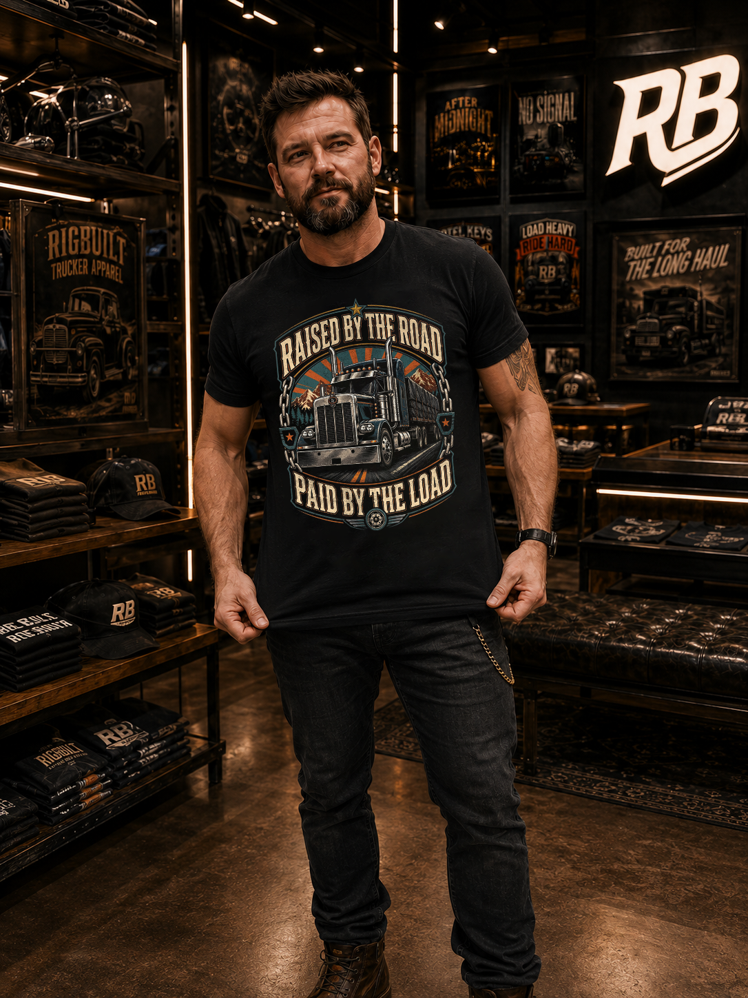 Raised By The Road. Paid By The Load -Tee
