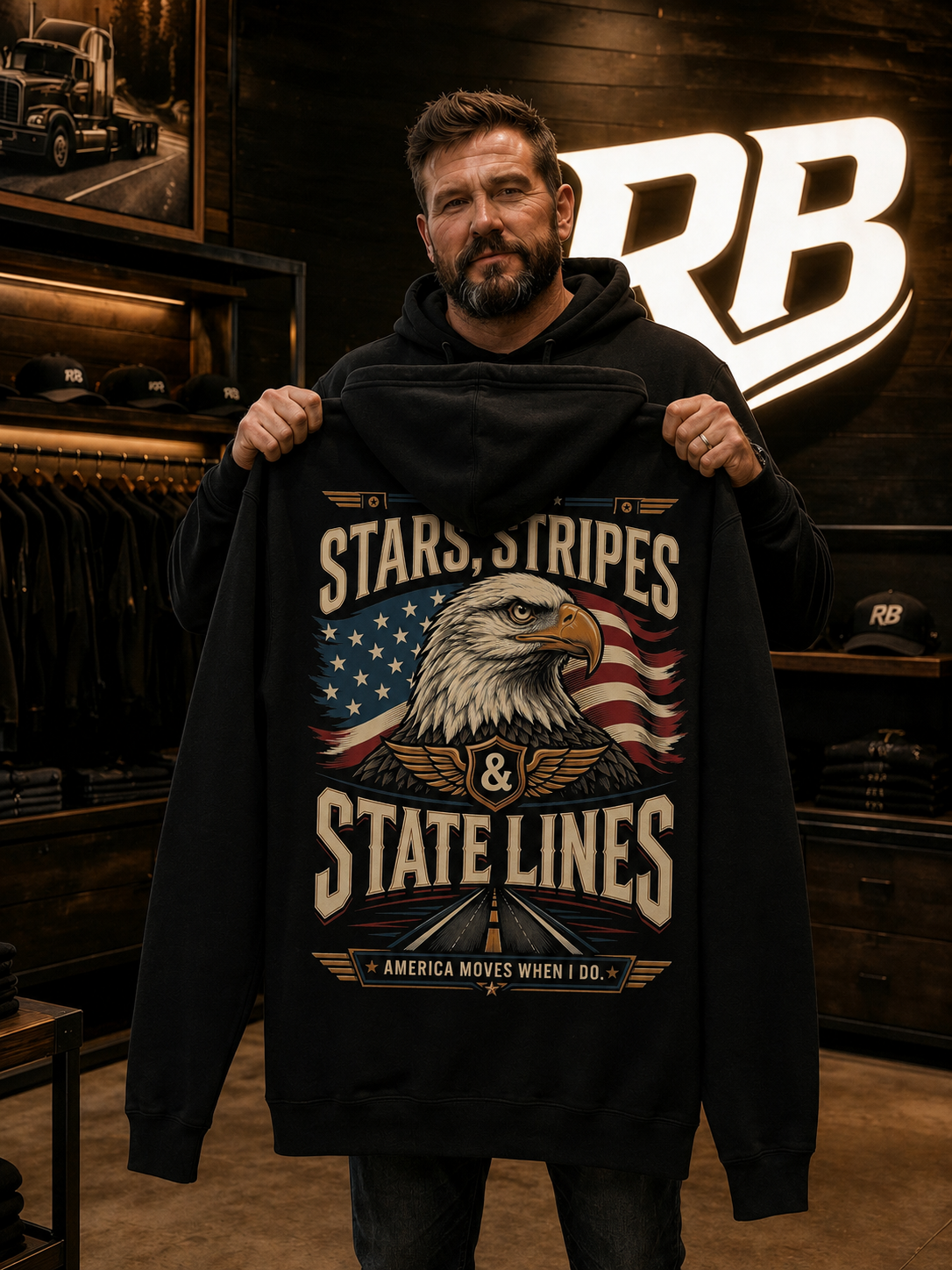 Stars, Stripes & State Lines –Hoodie