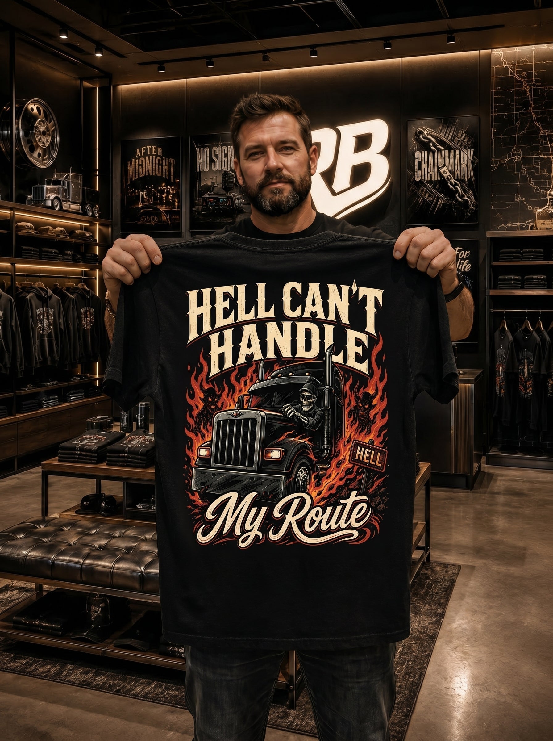 Hell Can’t Handle My Route - Tee Front Back