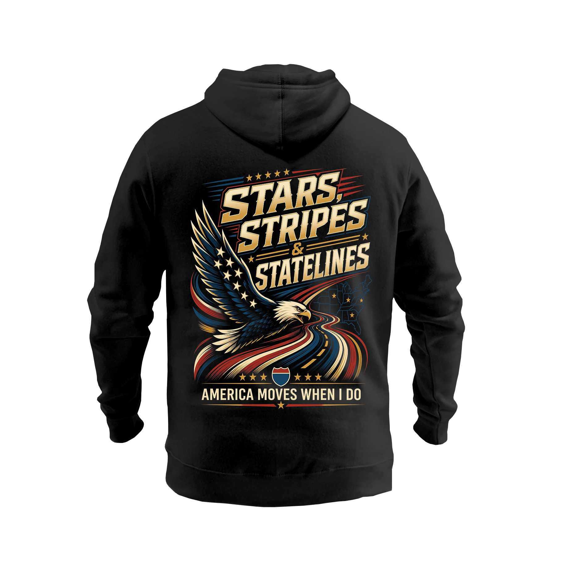 Stars, Stripes & State Lines – Hoodie