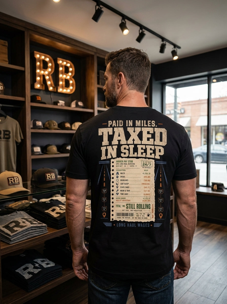 Paid In Miles Taxed In Sleep – Tee Front Back