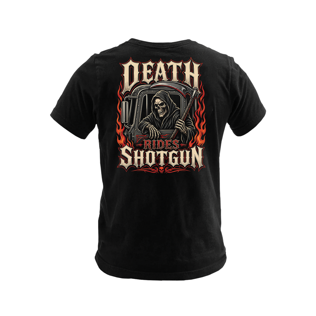 Death Rides Shotgun - Premium Tee New