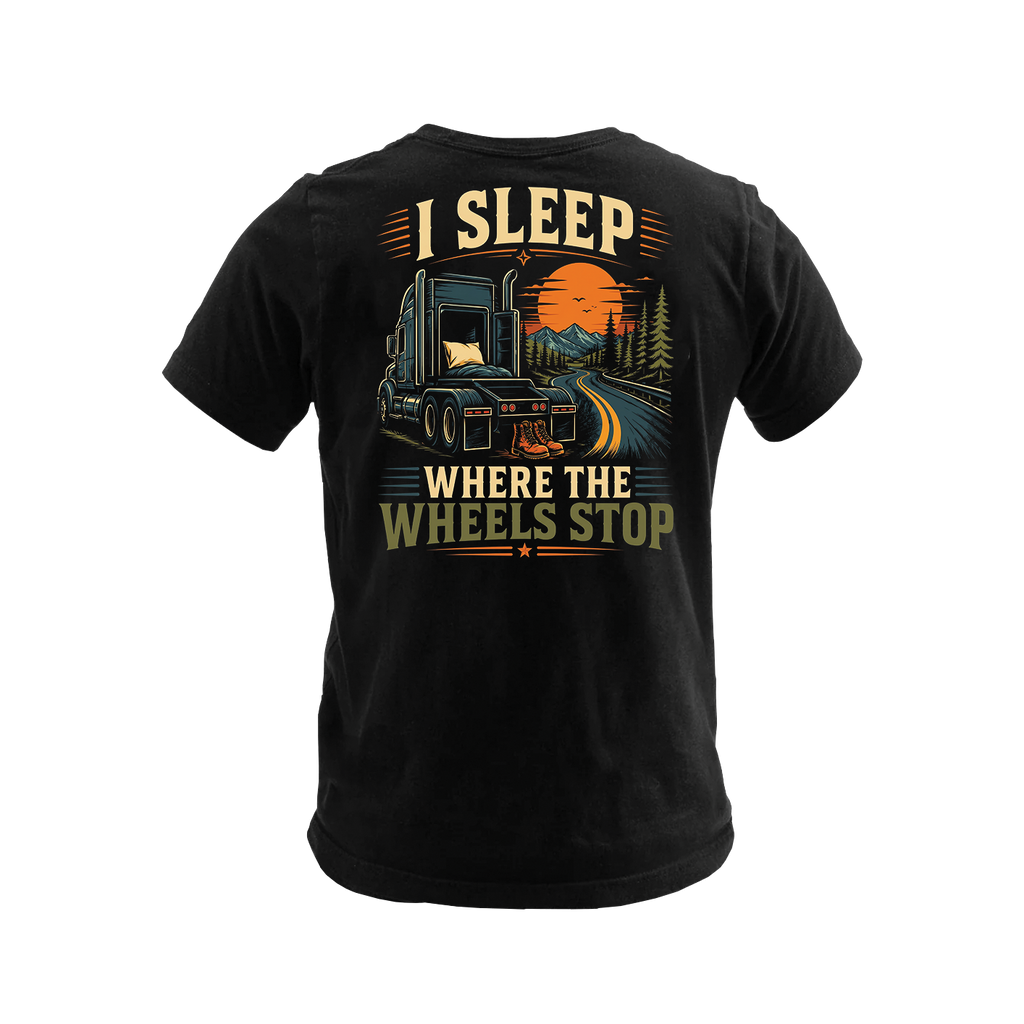 I Sleep Where The Wheels Stop - Premium Tee New