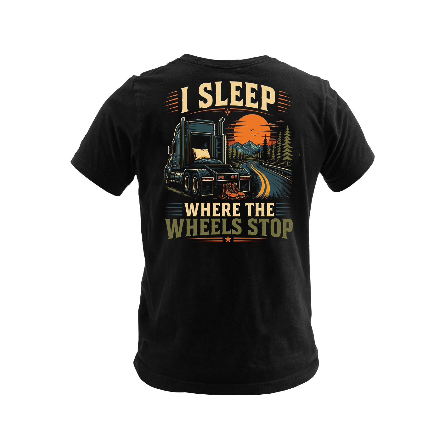 I Sleep Where The Wheels Stop - Premium Tee New