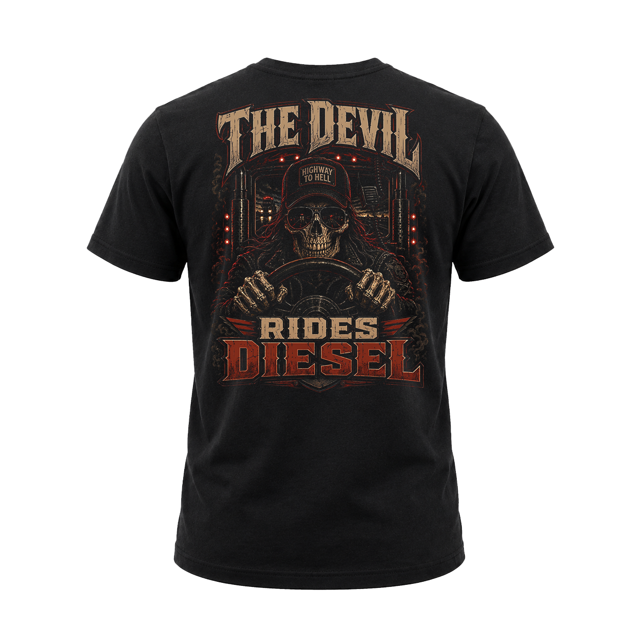 The Devil Rides Diesel - Tee Front Back