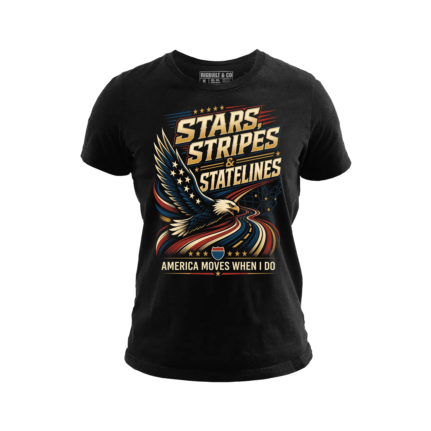 Stars, Stripes & State Lines - Tee Front
