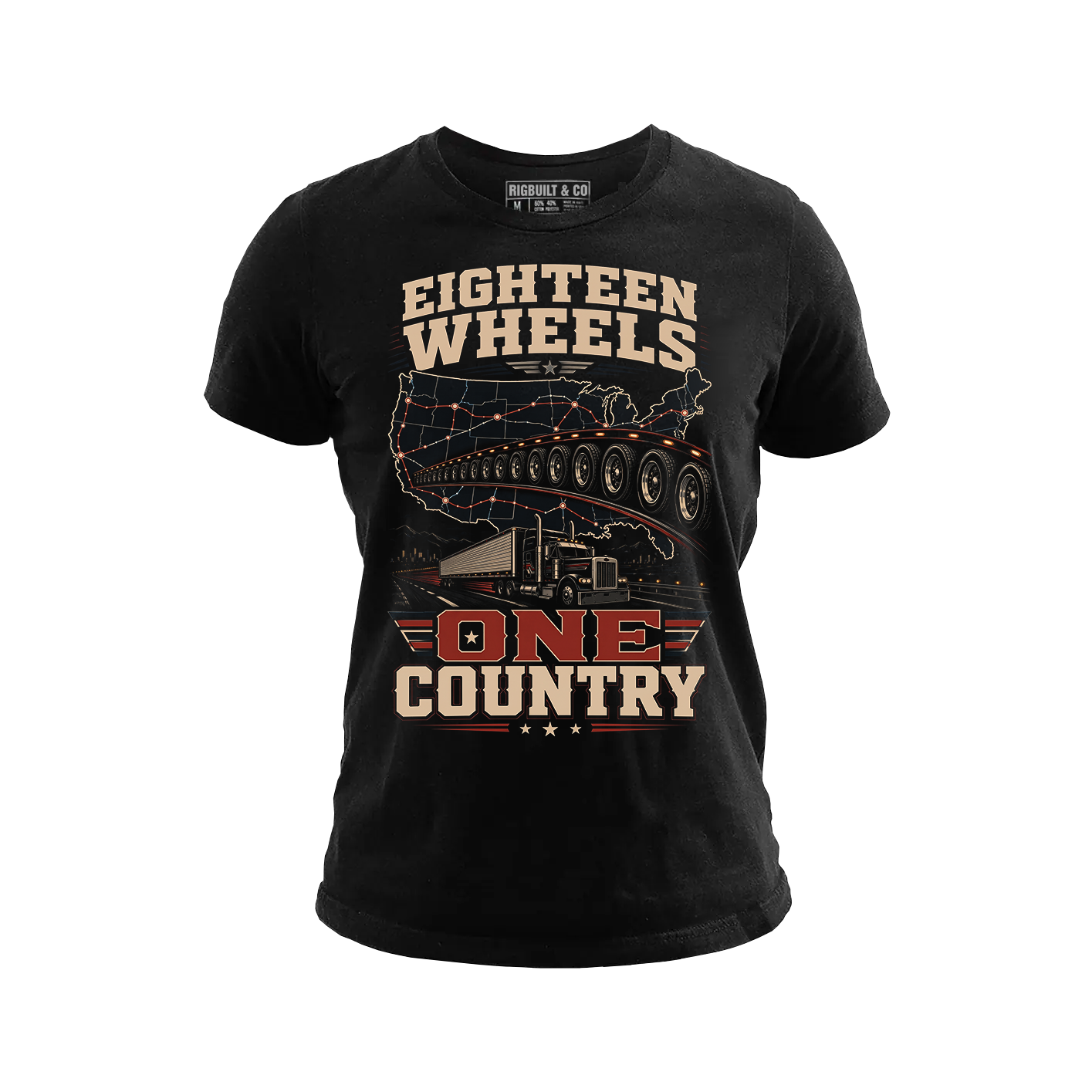 Eighteen Wheels One Country - Tee Front