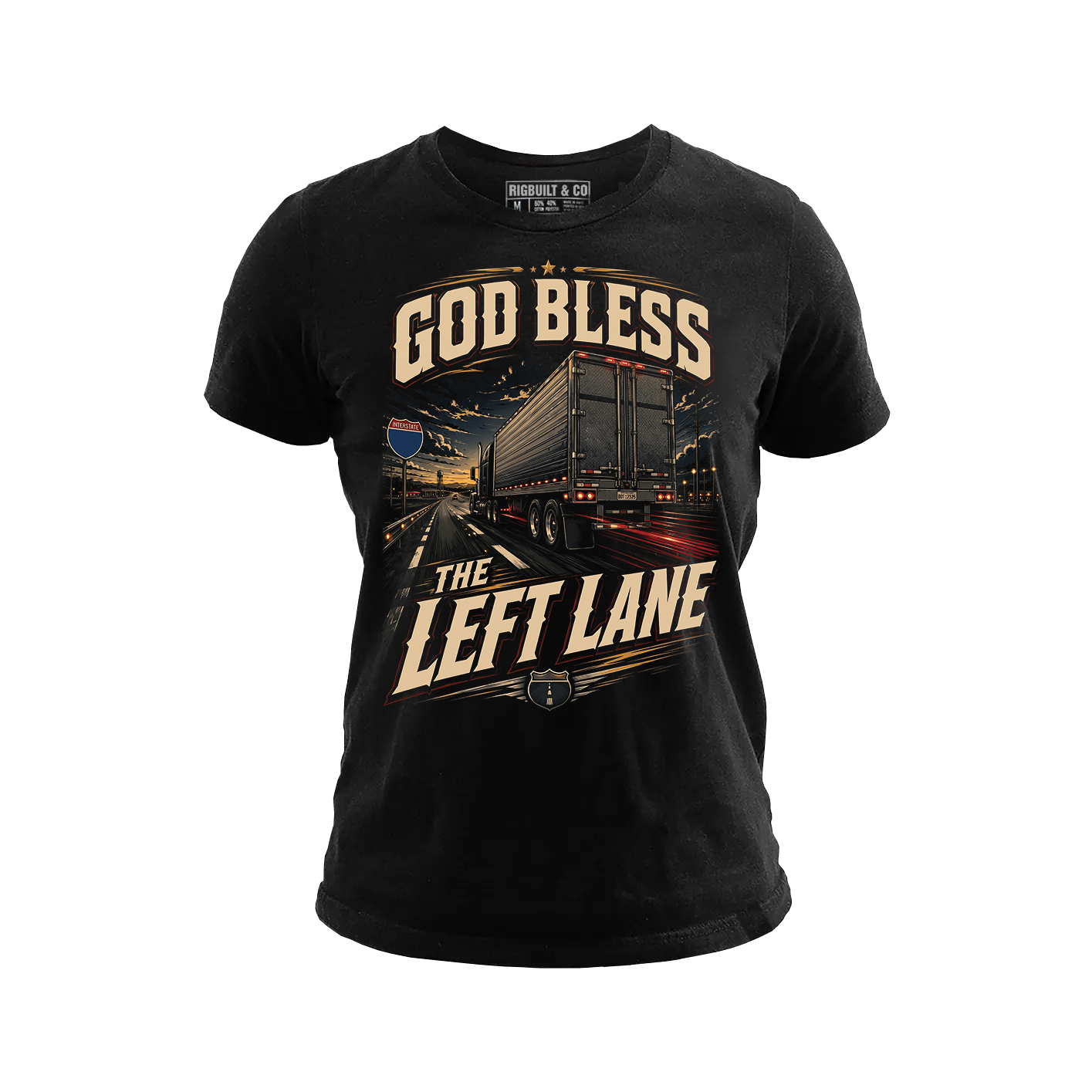 God Bless The Left Lane - Tee Front