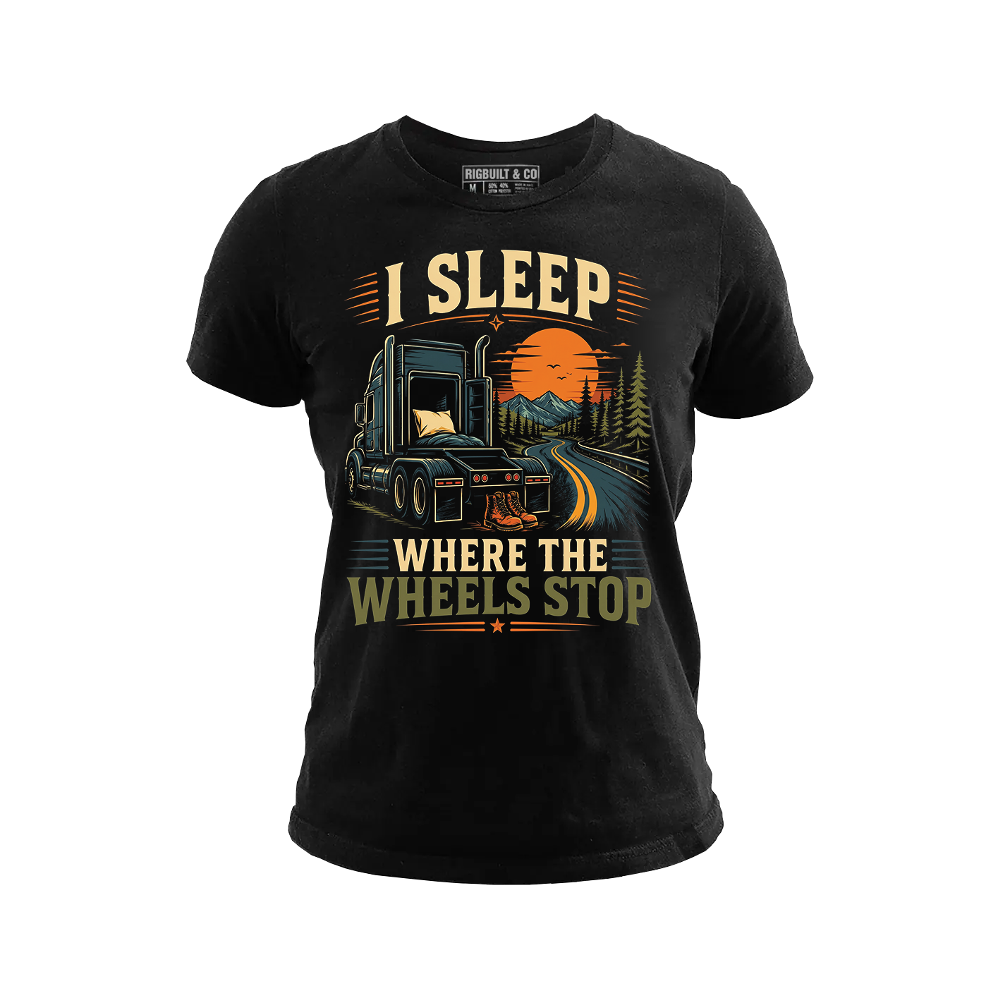 I Sleep Where The Wheels Stop - Tee