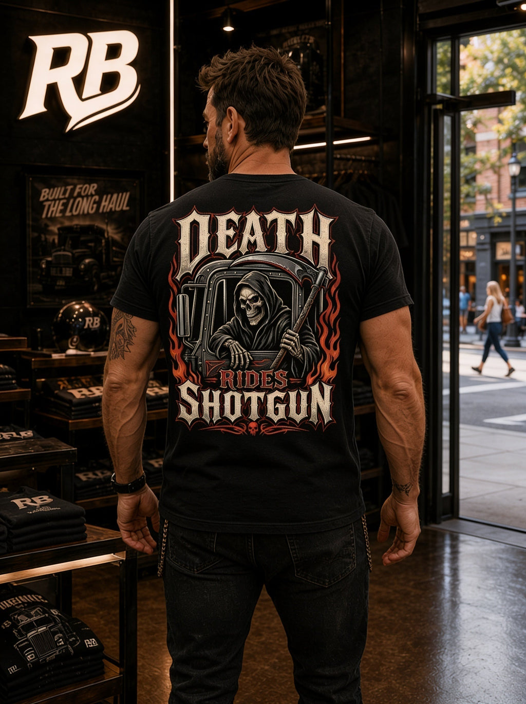 Death Rides Shotgun – Tee Front Back