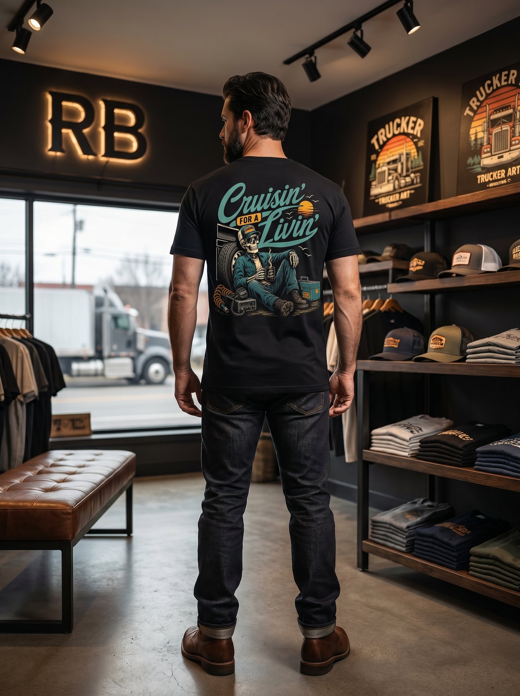 Cruisin’ For A Livin’ - Tee Front Back