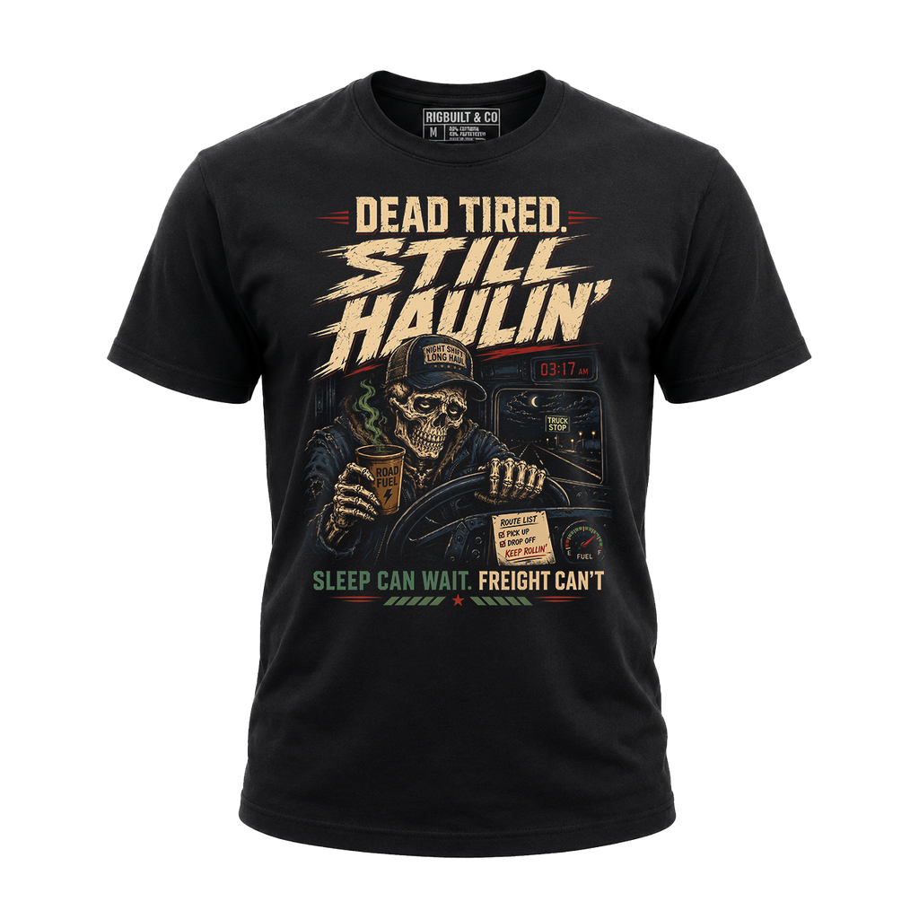 Dead Tired Still Haulin – Tee Front