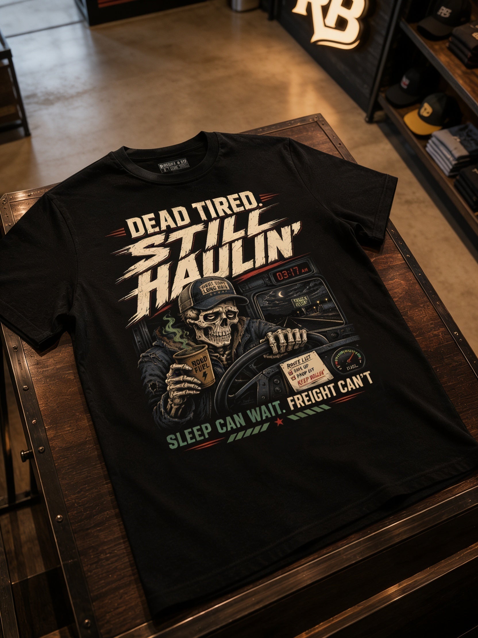 Dead Tired Still Haulin – Tee Front