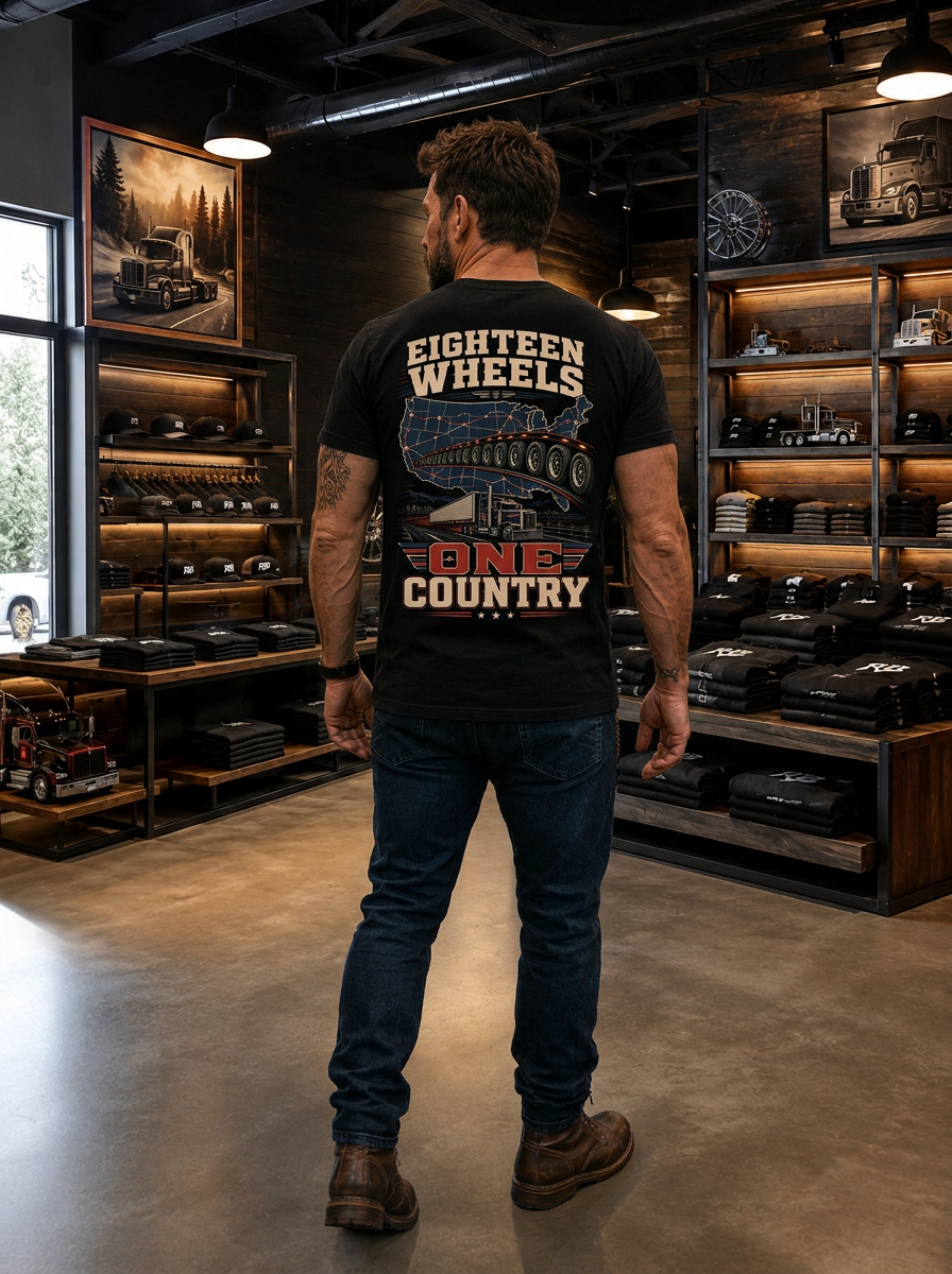 Eighteen Wheels One Country - Tee Back