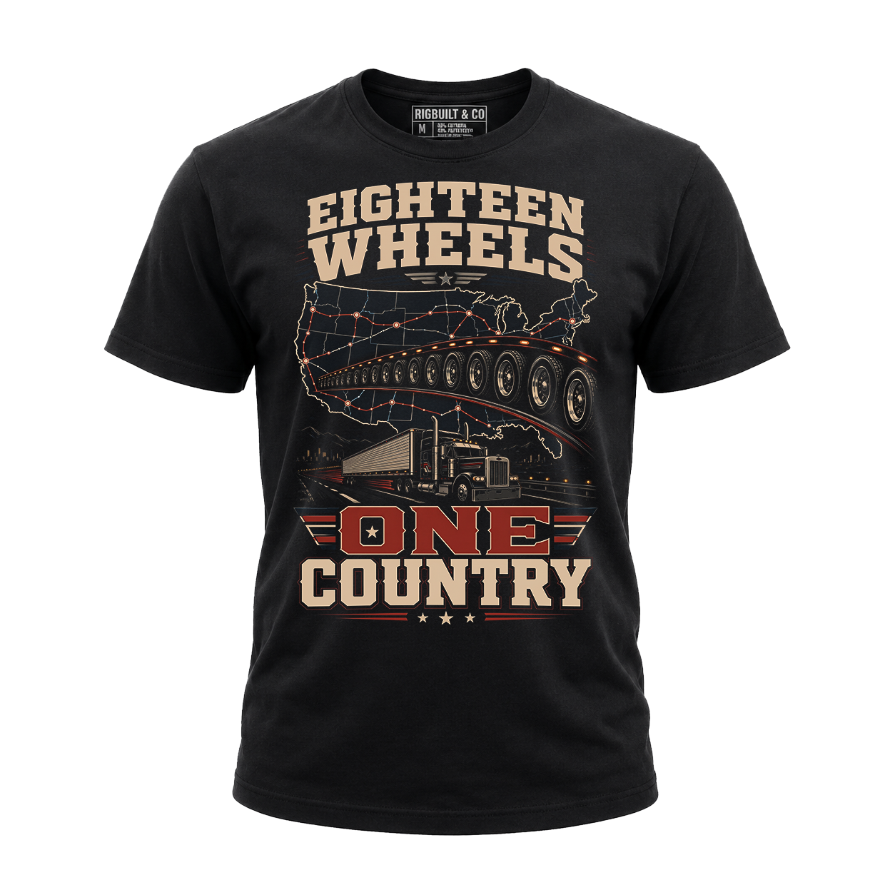 Eighteen Wheels One Country - Tee Front