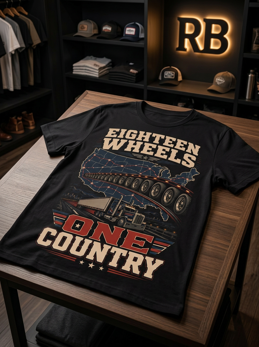 Eighteen Wheels One Country - Tee Front