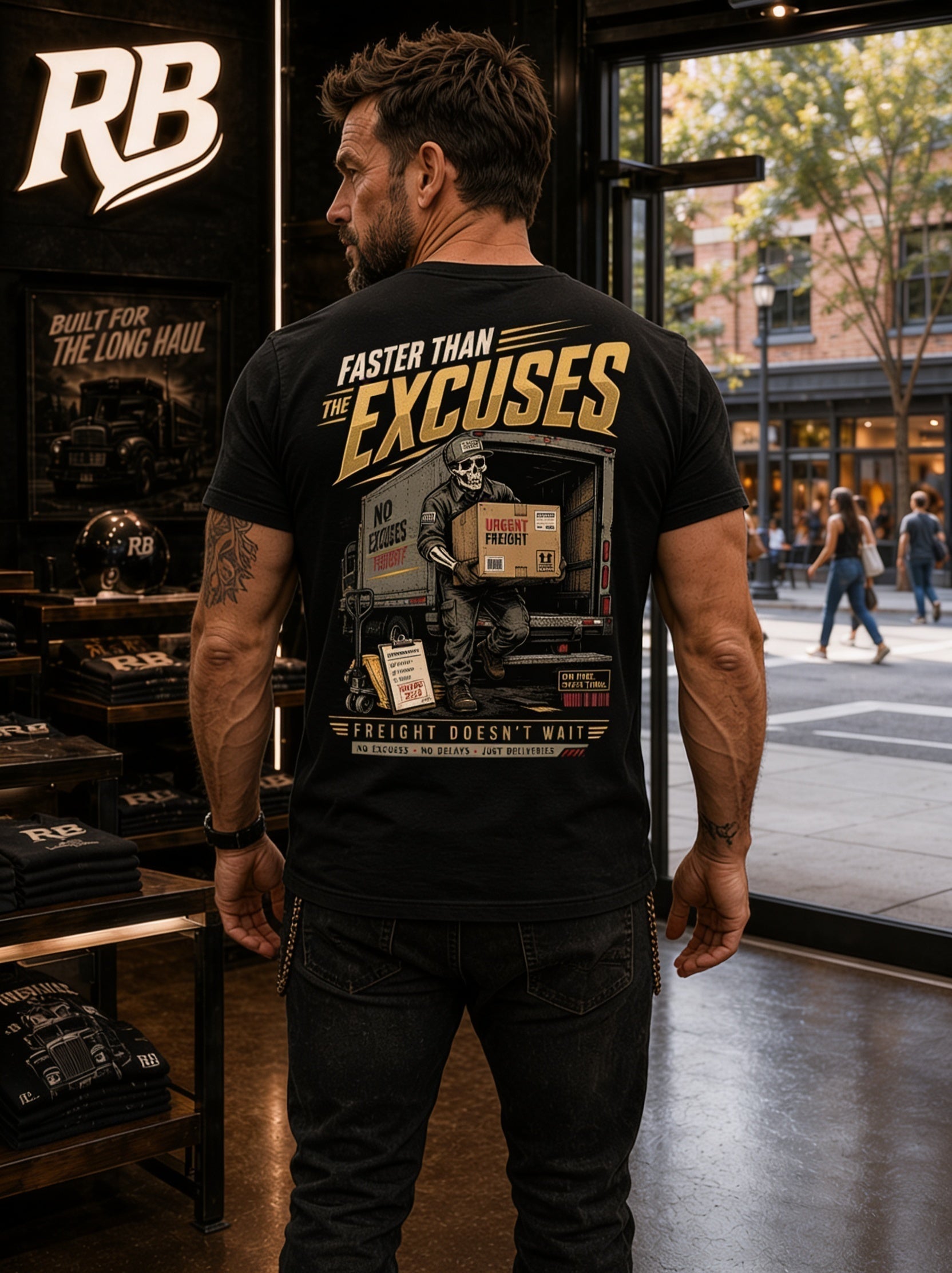 Faster Than The Excuses – Tee Front Back