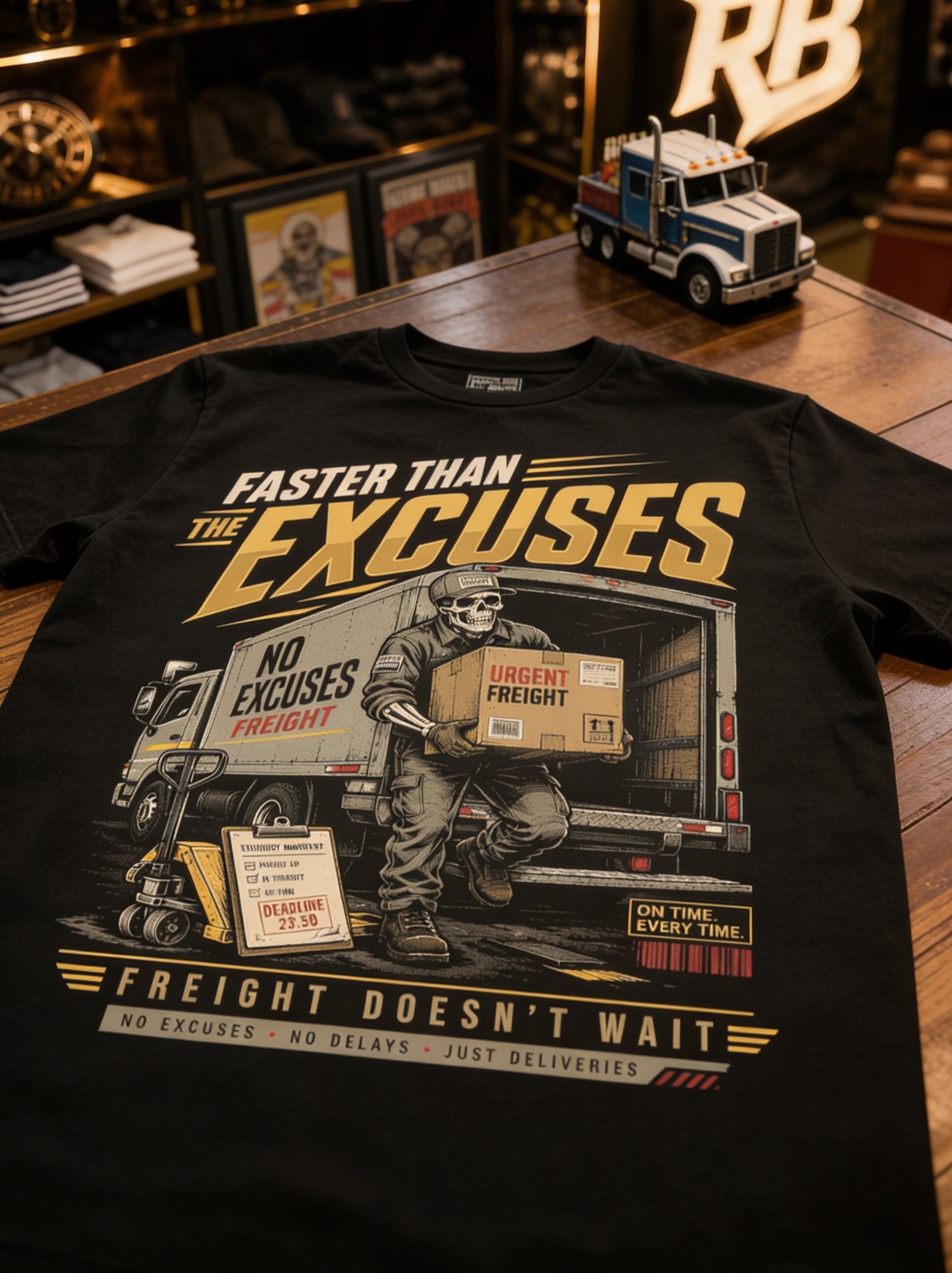 Faster Than The Excuses – Tee Front