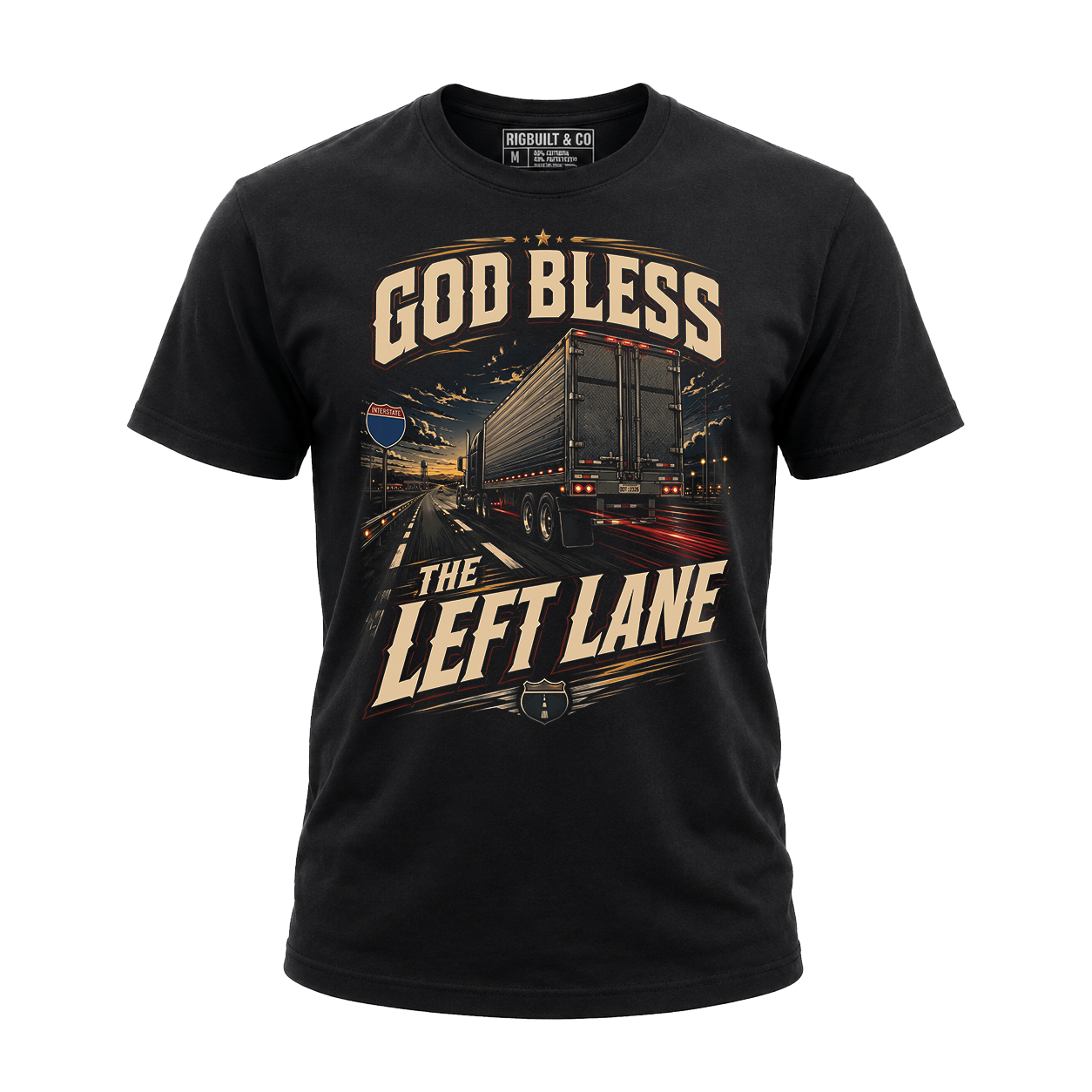God Bless The Left Lane - Tee Front