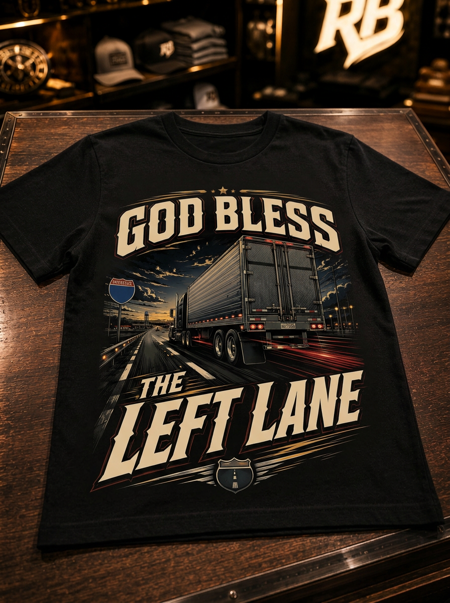 God Bless The Left Lane - Tee Front
