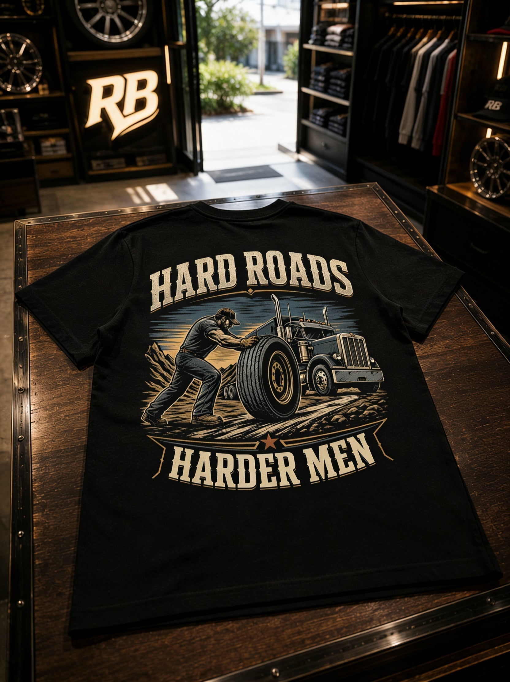 Hard Roads Harder Men – Tee Back
