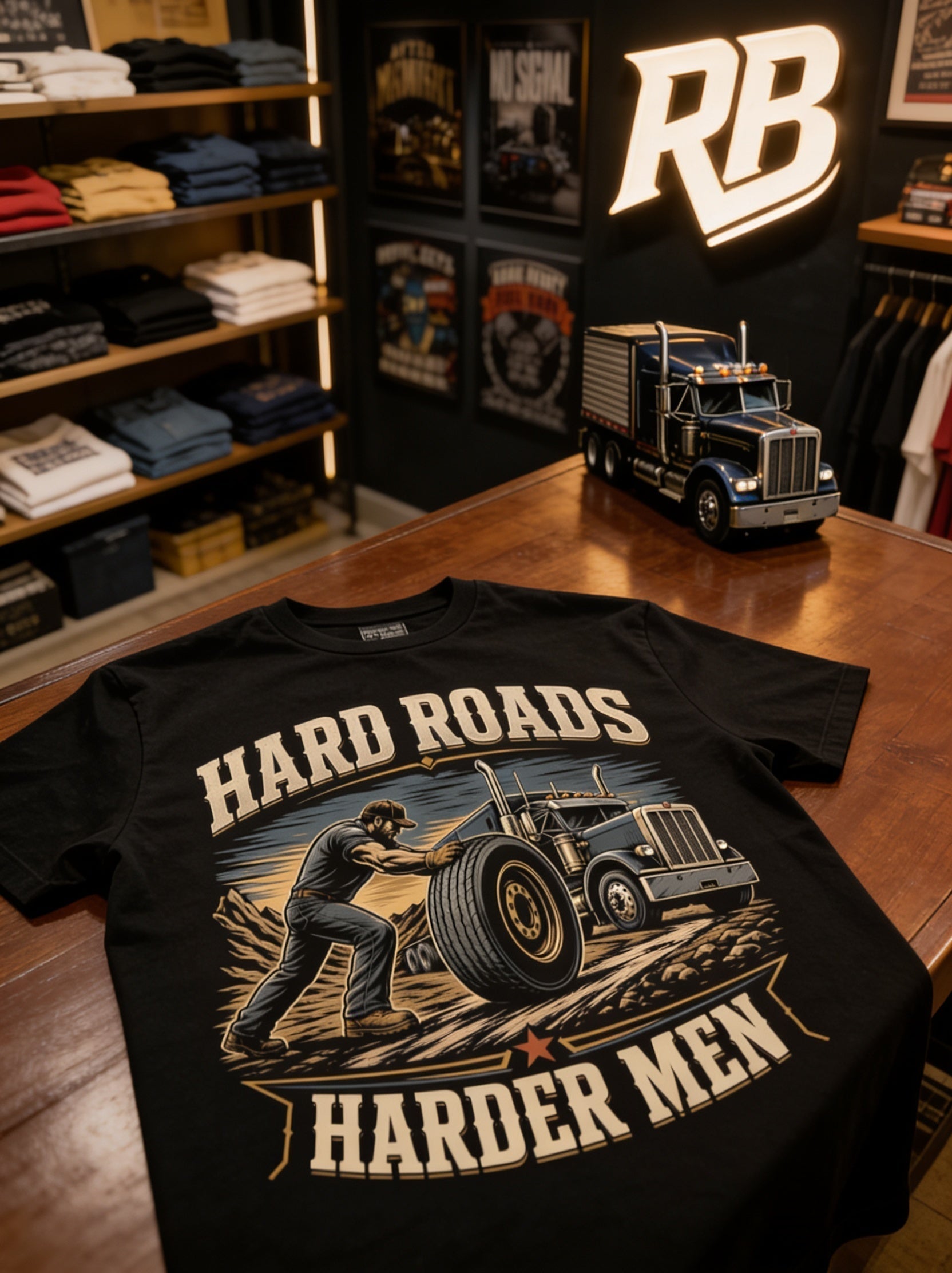 Hard Roads Harder Men – Tee Front