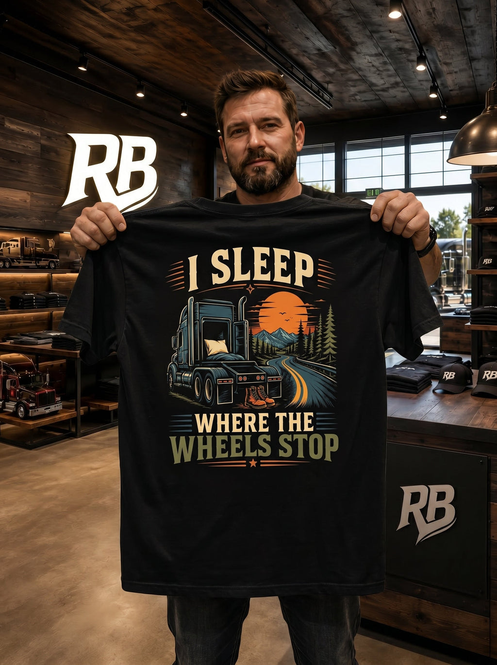 I Sleep Where The Wheels Stop - Tee Back