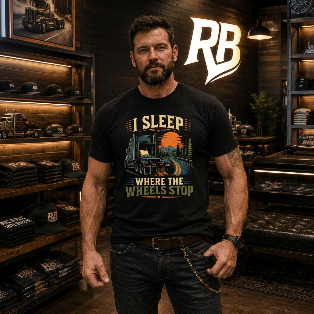 I Sleep Where The Wheels Stop - Tee Front