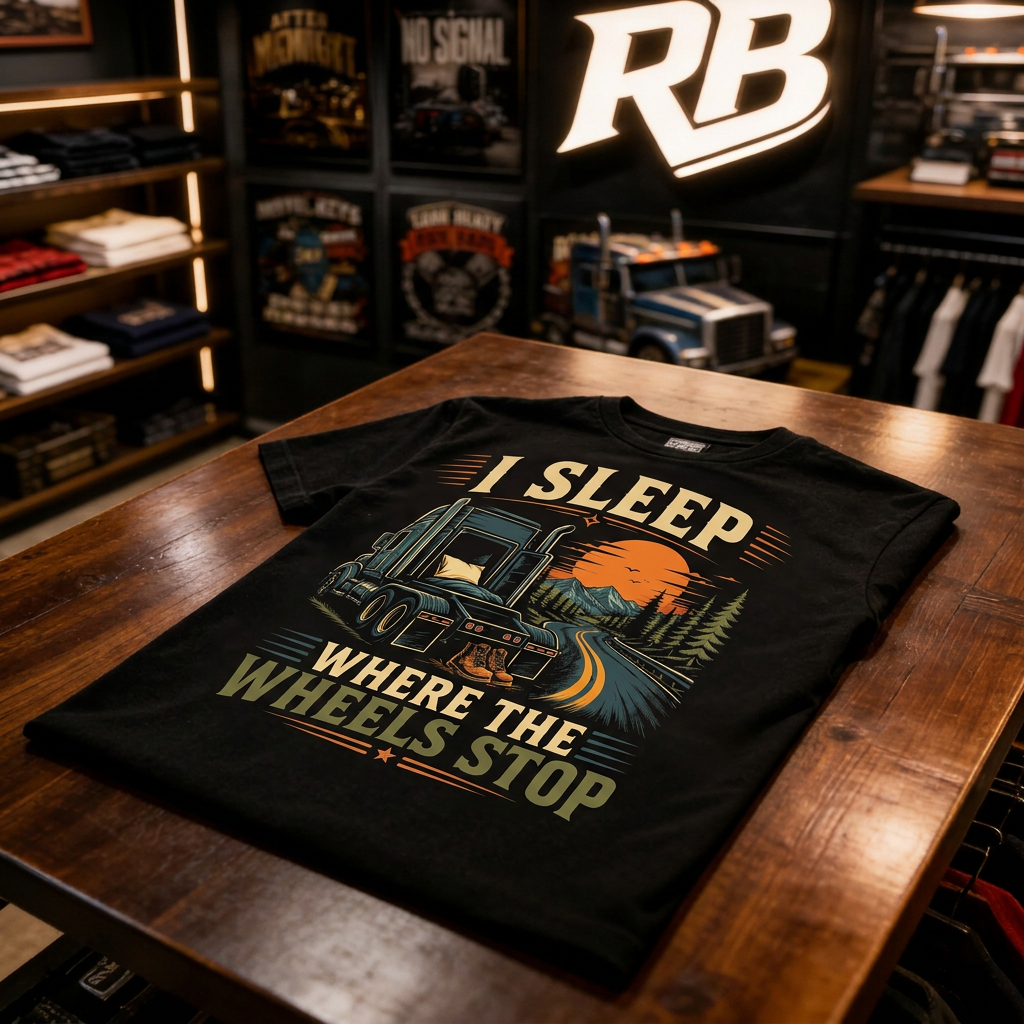 I Sleep Where The Wheels Stop - Tee Front