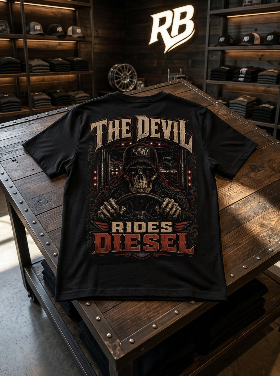 The Devil Rides Diesel - Tee Front Back