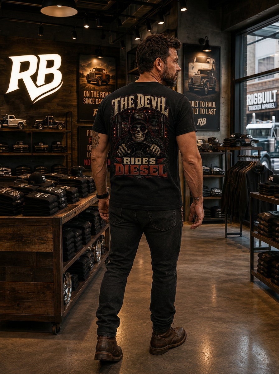 The Devil Rides Diesel - Tee Front Back