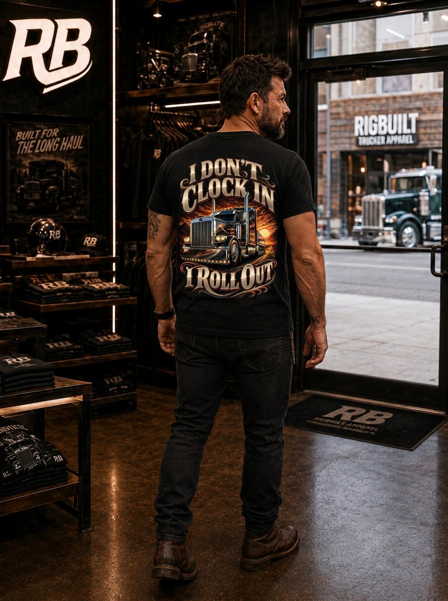 I Don’t Clock In I Roll Out V2 – Tee Front Back
