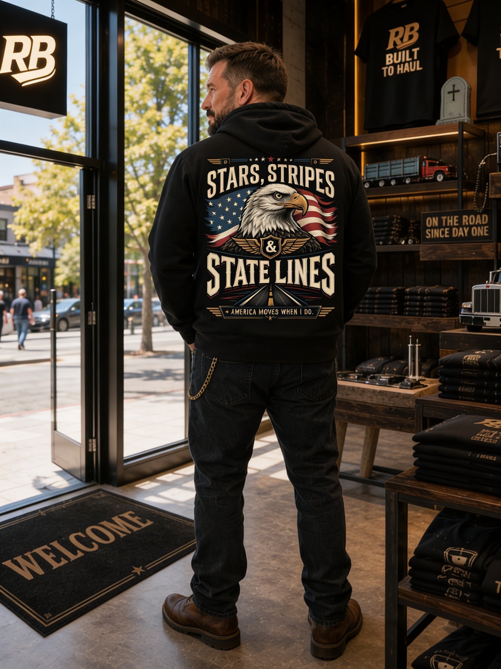 Stars, Stripes & State Lines –Hoodie
