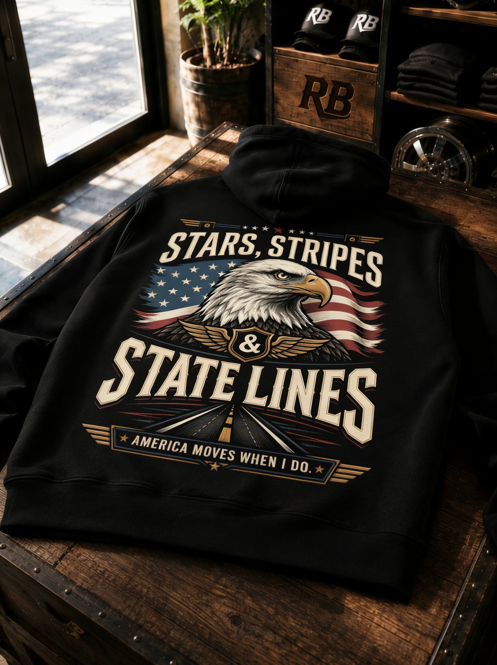 Stars, Stripes & State Lines –Hoodie