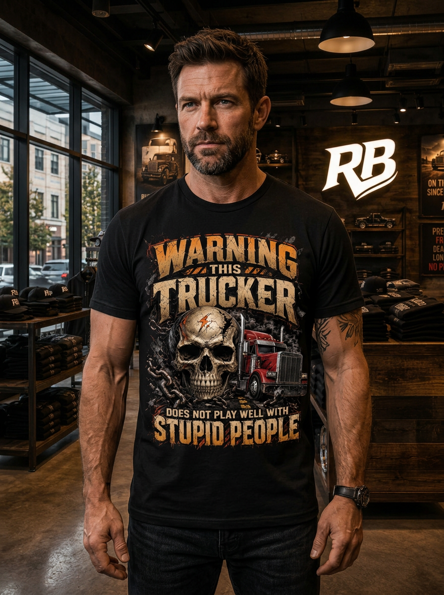 Warning This Trucker - Tee Front