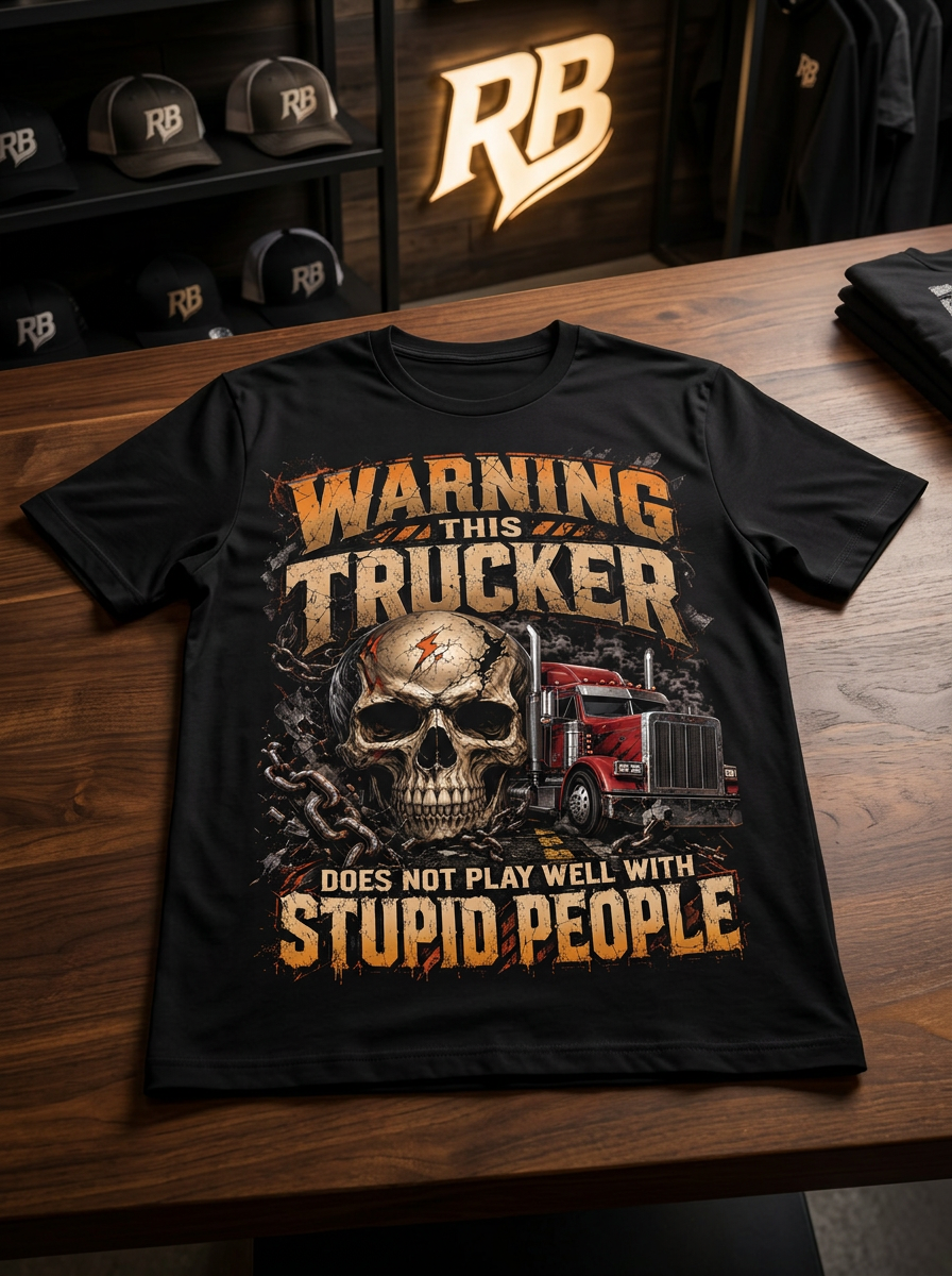 Warning This Trucker - Tee Front