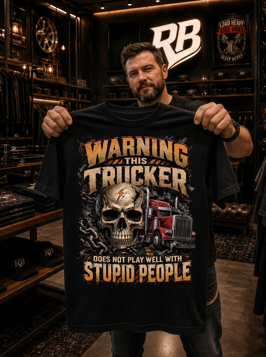 Warning This Trucker - Tee Front