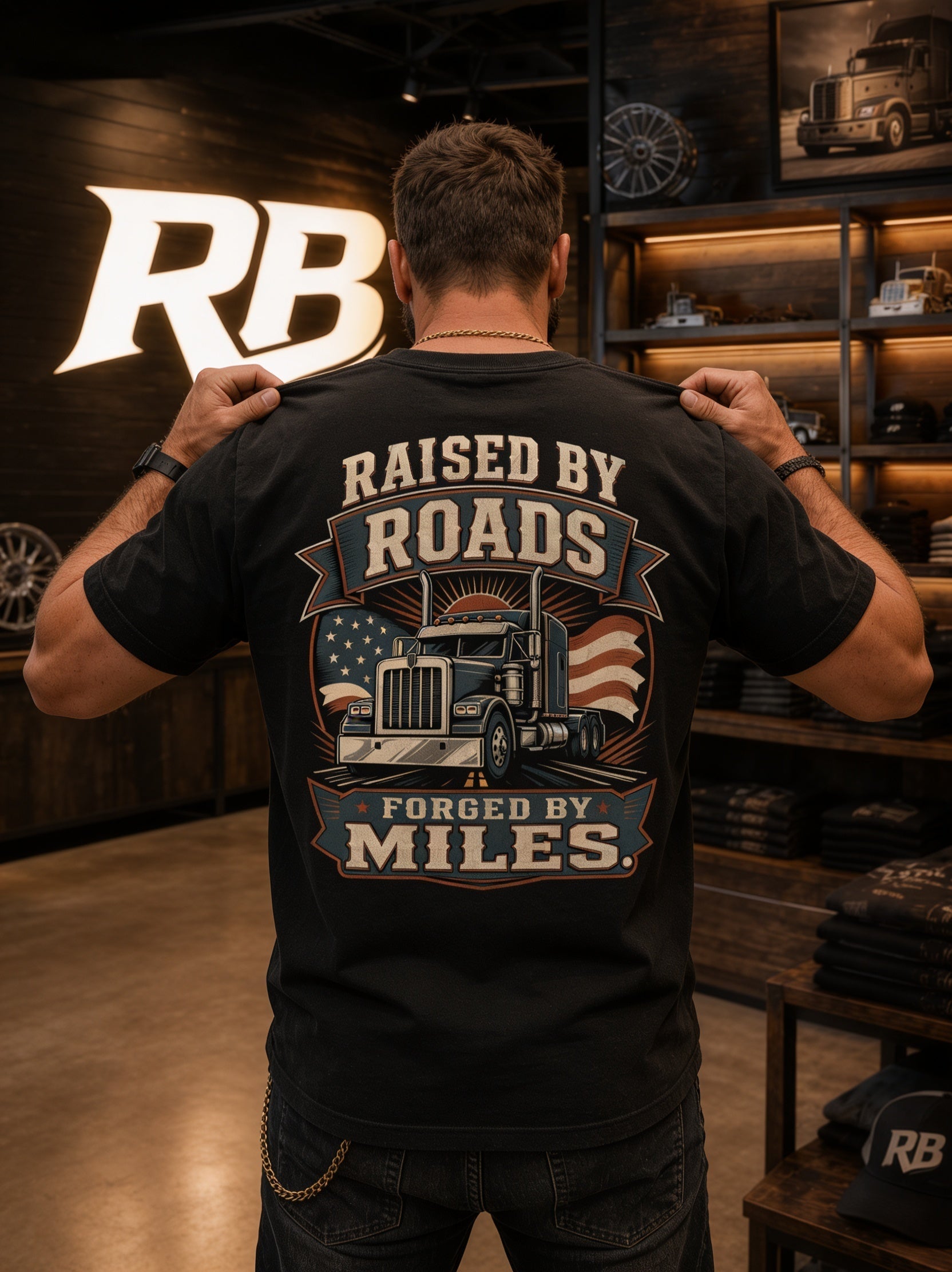 Raised By Roads. Forged By Miles - Tee Front Back